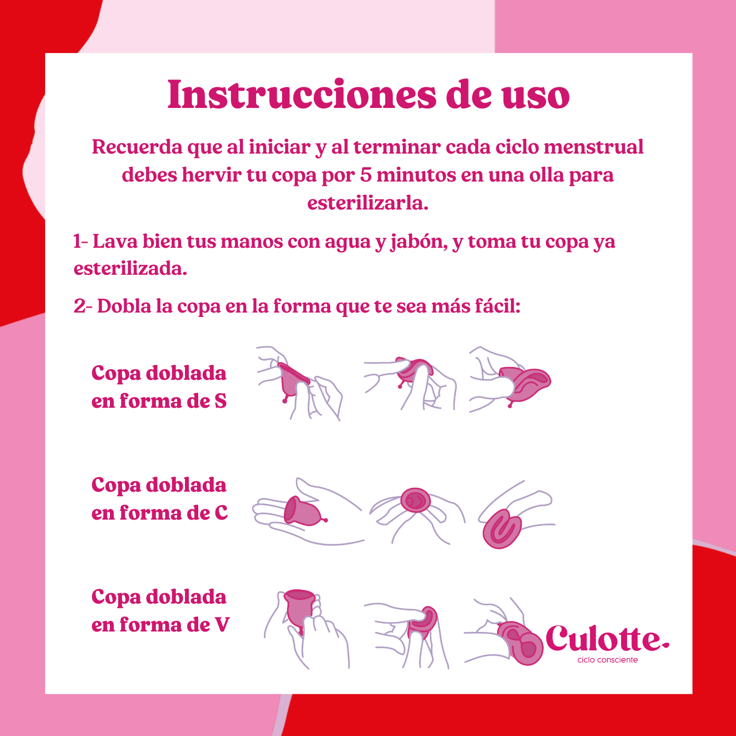 Copa menstrual Culotte de Silicona grado médico