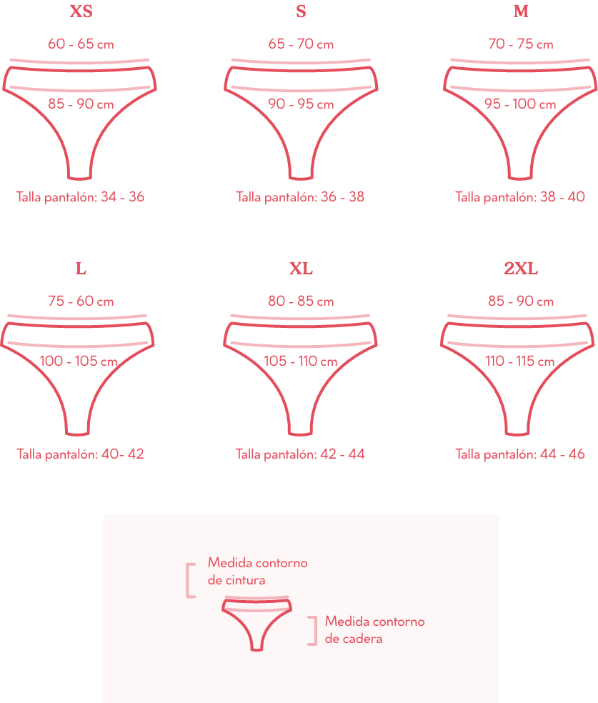 Calzón Samantha (flujo menstrual leve - flujo diaro)